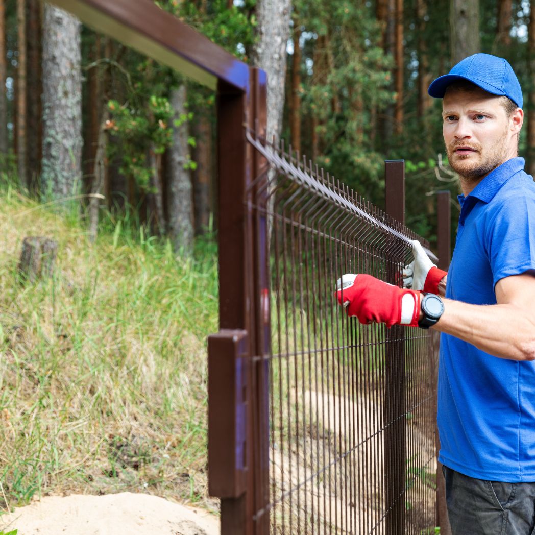 Technician performing underground fence maintenance