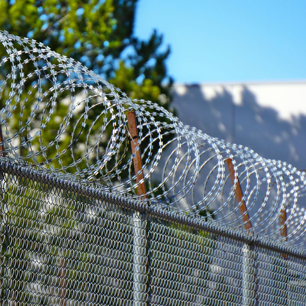 Security fence protecting property boundaries