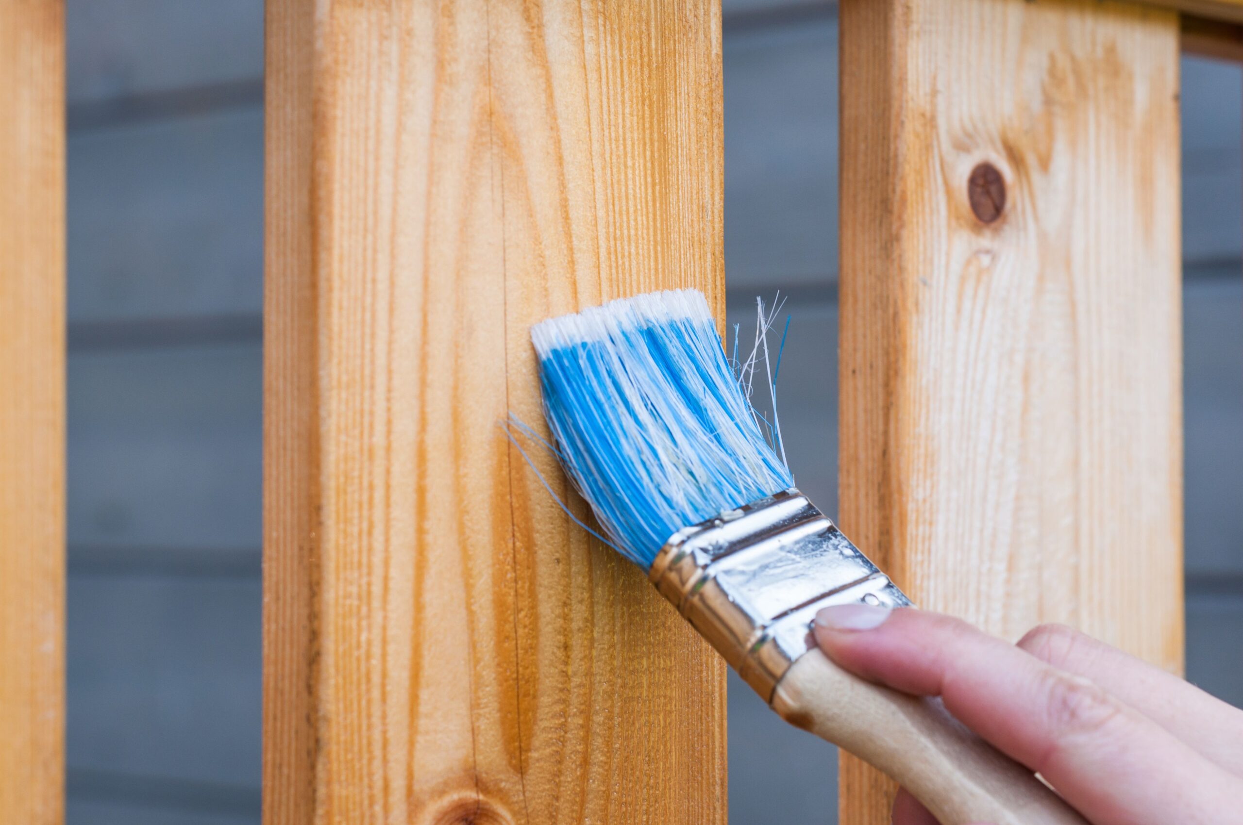 Painting and sealing a wooden privacy fence
