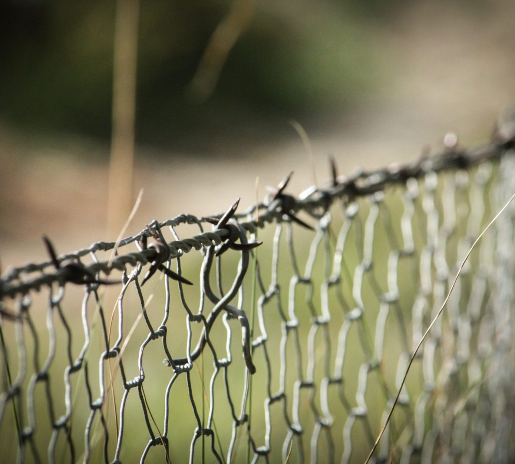 Chain link fence providing secure property boundaries